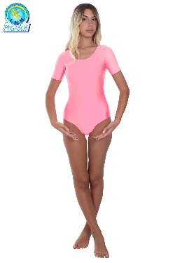 BODY DANZA IN LYCRA MEZZA MANICA ROSA DONNA
